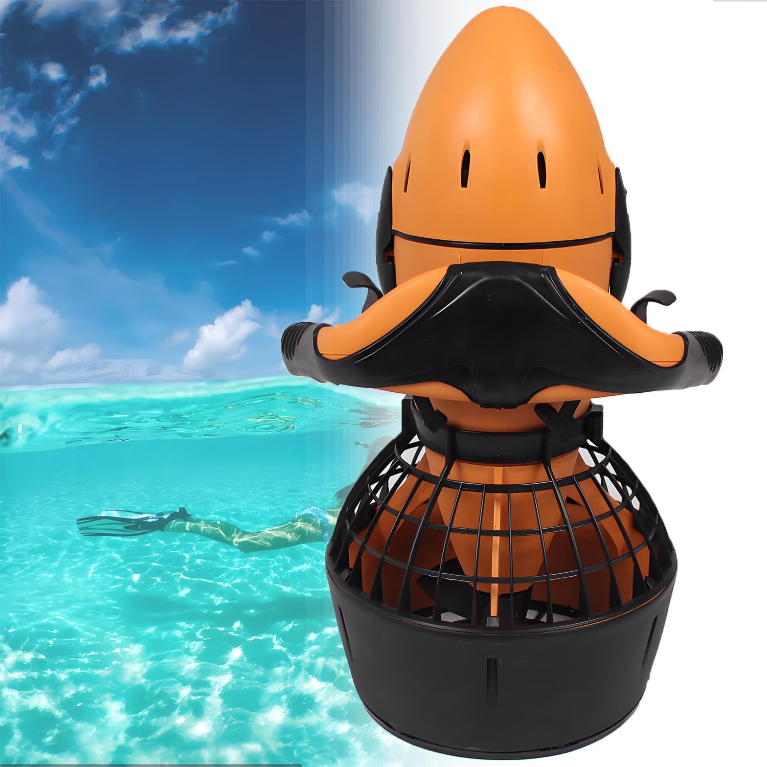 QuinteZhenTially Water Sports Submersible Diving Equipment,Underwater Sea Scooter Booster,Underwater Water Thruster Water Scooter,Maximum Depth 20 Meters,for Pool Use,Swimming Diving Snorkeling