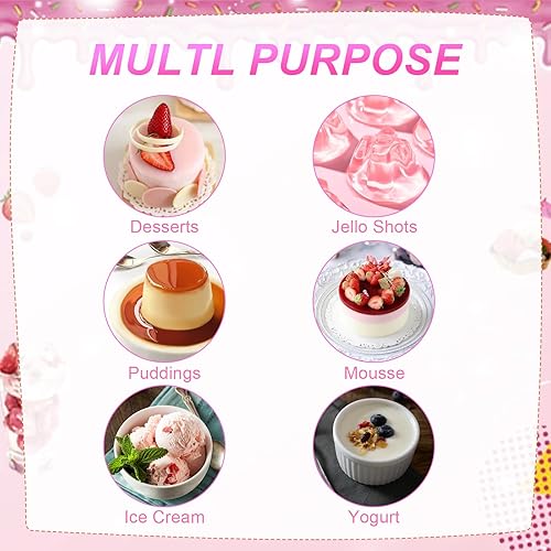 Miniatura 4 de Paquete de 50 tazas de postre de plástico transparente con cucharas, tazas de mousse de 5 onzas, tazas de parfait transparentes, tazas de postre