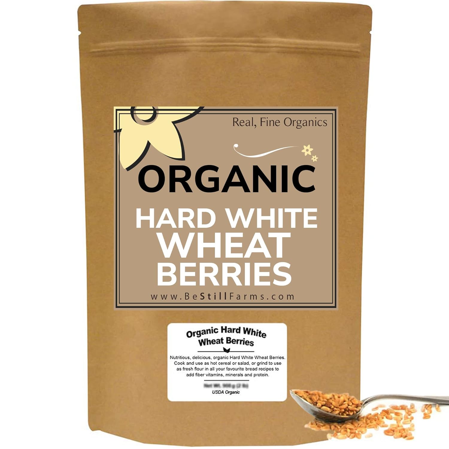 Organic Hard White Wheat Berries (5lb) Be Still Farms