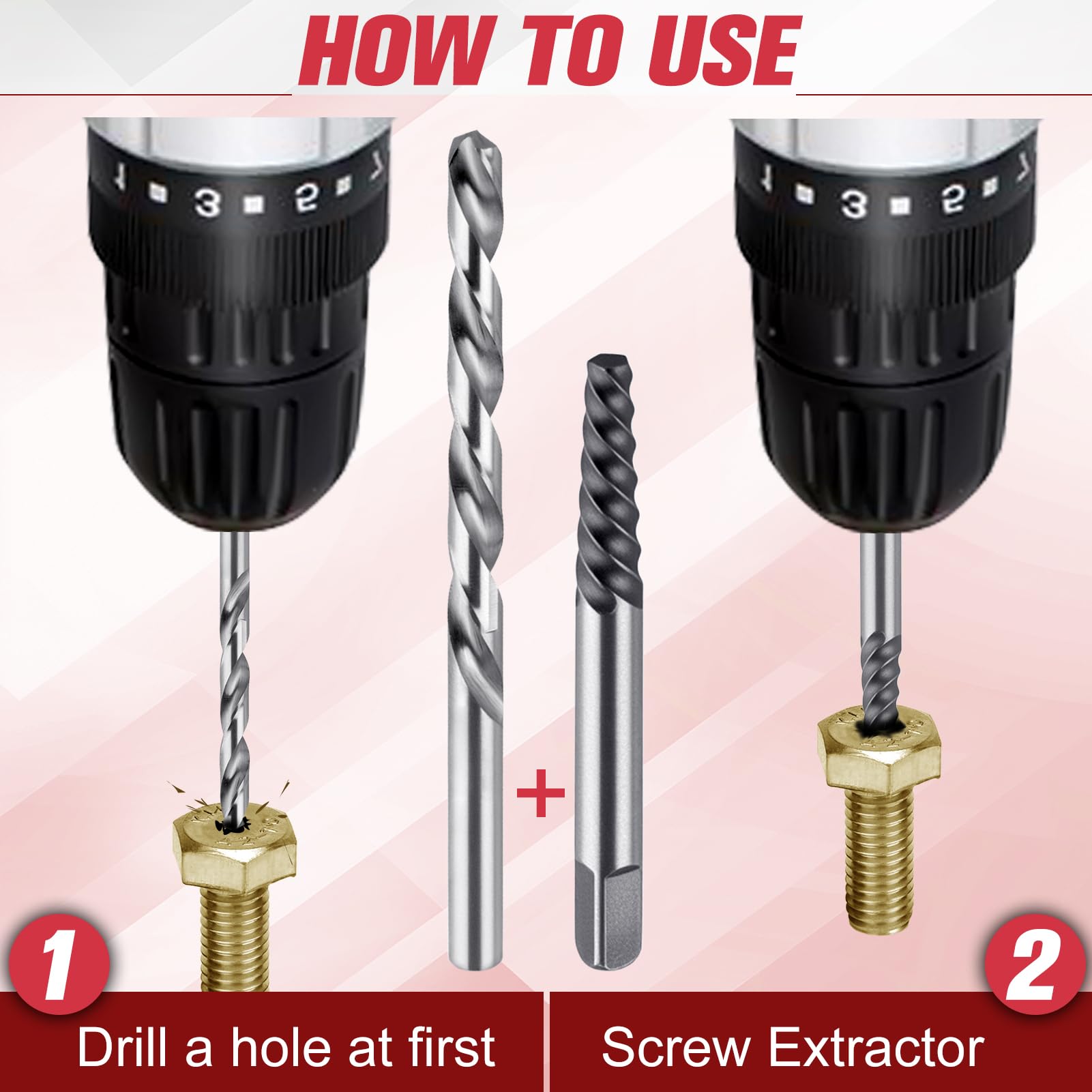 SPEEDWOX 26pcs Screw Extractor and Left Hand Drill Bits Set Easy Out Screw Extractor Kit Multi-Spline Bolt Remover Tools Left Hand Drill Bit Hex Head Extractor Bolt Extractor & Reverse Drill Bit - Image 3