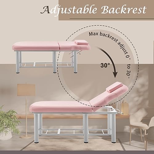 Miniatura 5 de Cama de masaje profesional de 73 pulgadas, mesa de tratamiento con reposacabezas extraíble, mesa de terapia física estacionaria, spa facial con