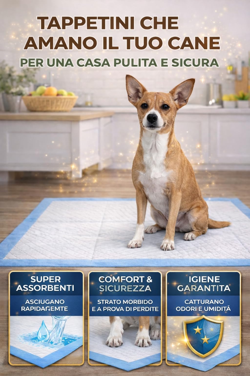 FRANDEA Traversine Igieniche per Cani 60x90 Assorbenti Tappetini 40 Pezzi | Impermeabili, ideali per addestramento cuccioli, cani incontinenti e uso interno su ogni pavimento