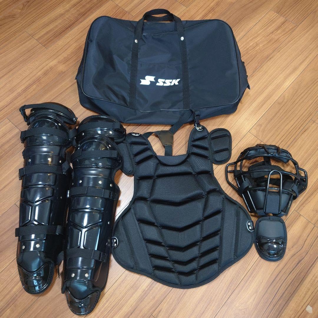 SSK 硬式 キャッチャー防具 4点セット ブラック 軟式野球キャッチャー