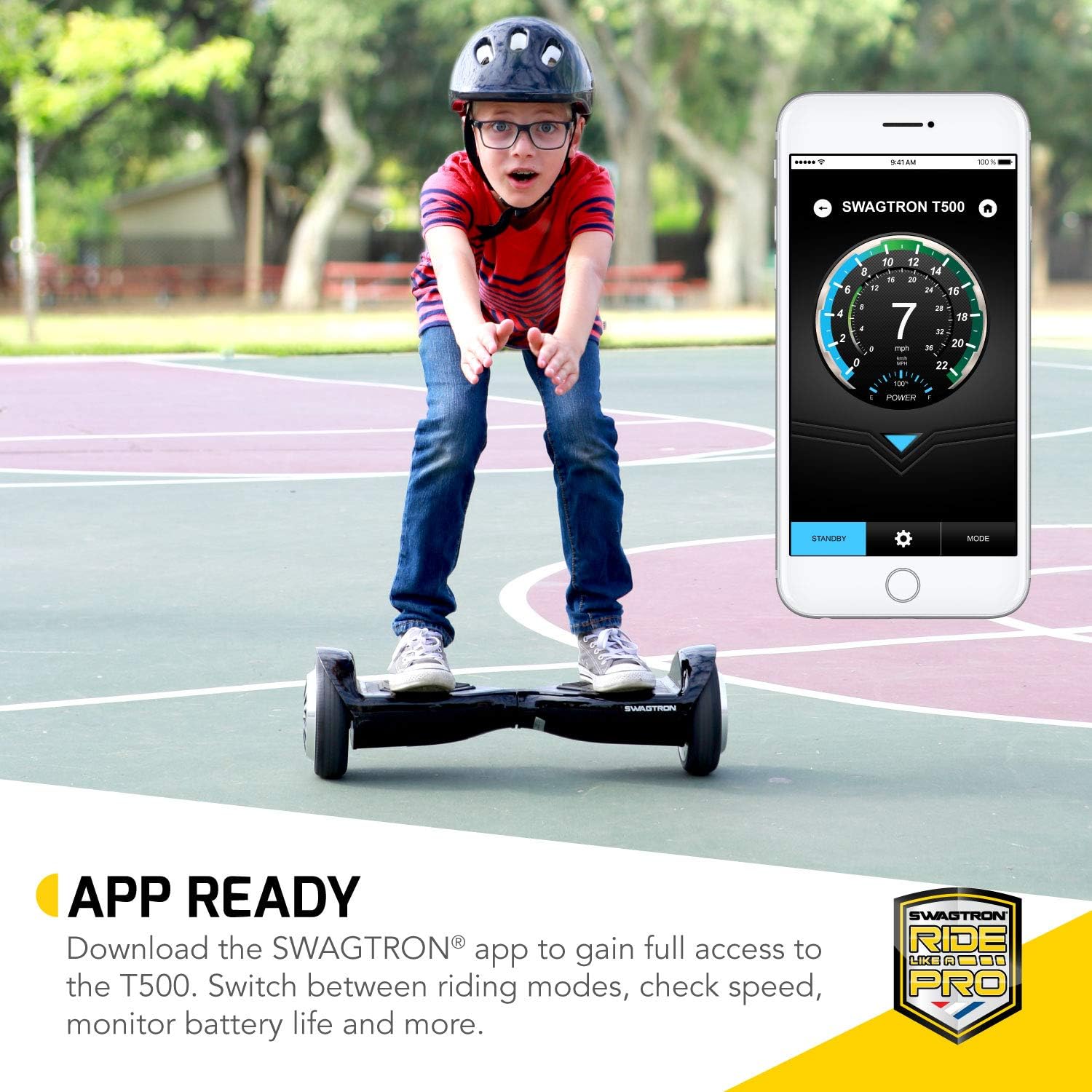 Swagtron Entry Level Hoverboard for Kids and Young Adults; Optional Learning Mode