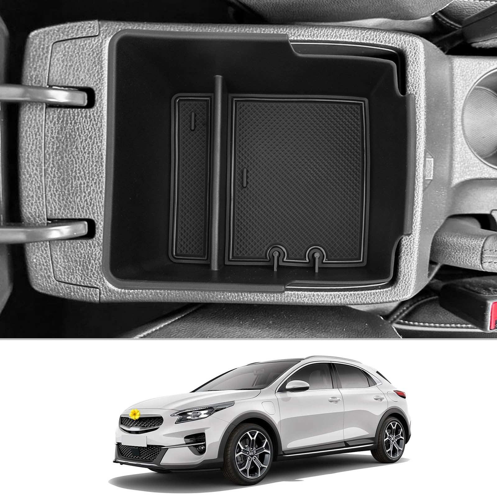 CDEFG K-ia Ceed SW Proceed GT 2018-2022 middenconsole organizer opbergdoos XCeed GT opslag auto center console lade Ceed SW 2022 accessoires (zwart