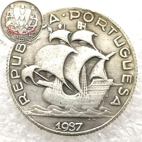 FKaiYin Barco de vela antigua, moneda de níquel de 1937 Hobo