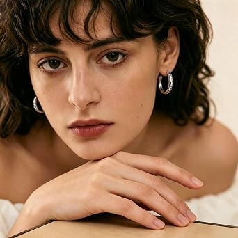 Parmuz 925 Sterling Silver Hoop Earring Simple Colorful Cubic Zirconia U-Shaped Star Moon Butterfly Small Huggie Earrings Jewelry Set for Women