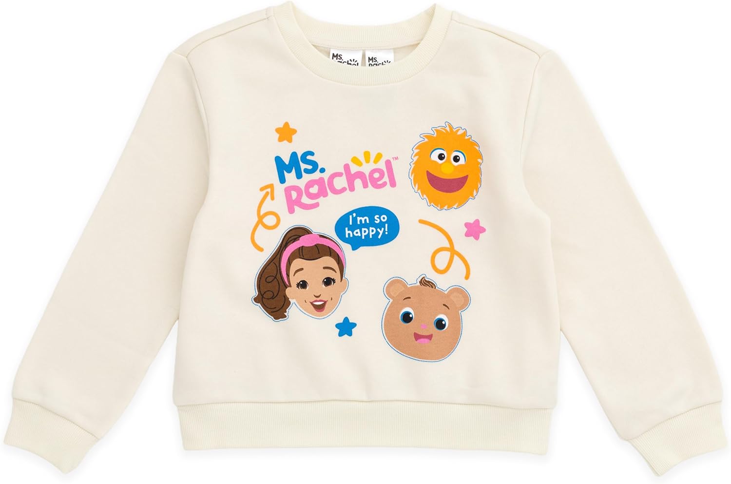 Ms. Rachel Animals Fleece Crossover Sweatshirt and Jogger Pants Outfit Set Infant to Toddler Sizes (12 Months - 5T)