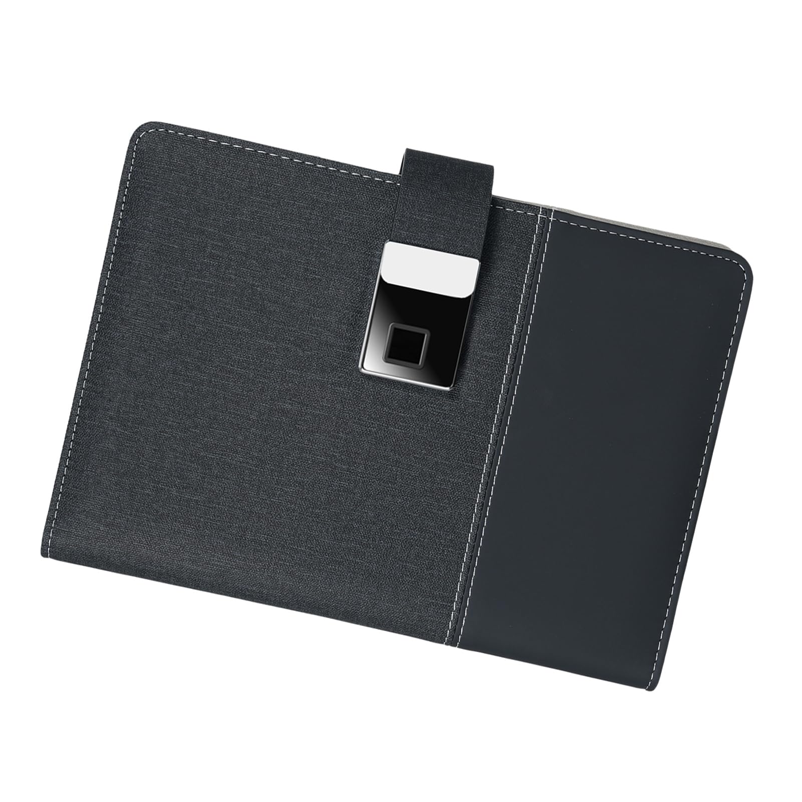 Notebook in Pelle A5, Copertina in Pelle PU con Blocco Impronte Digitali e unità USB da 16 GB, Raccoglitore a 6 Anelli con 100 Pagine e 4 Slot per Schede per Professionisti e