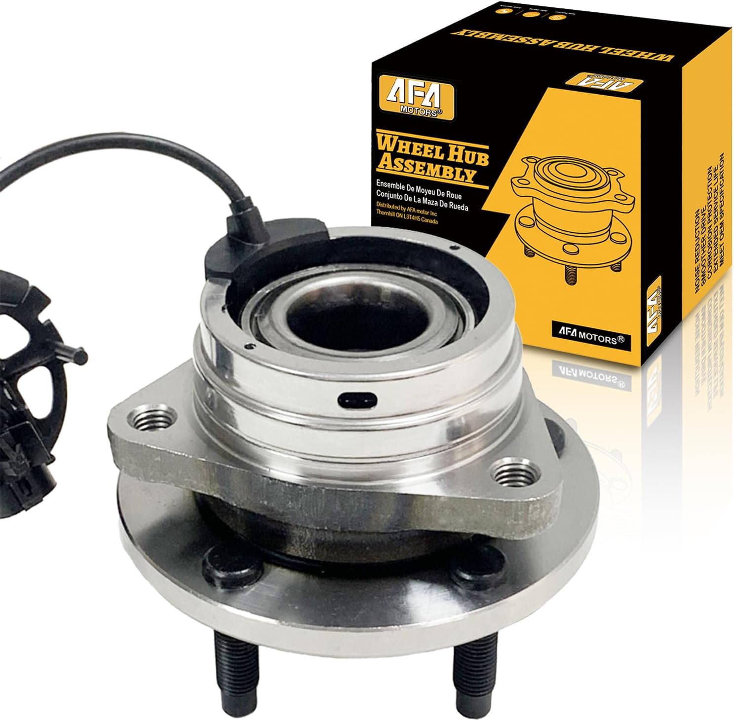 Front Wheel Bearing Hub Assembly 513214 w/ABS 5 Lug Compatible with Chevy Malibu Cobalt HHR SS Models Only, Pontiac G6, Saturn Aura Hub Bearing Assembly