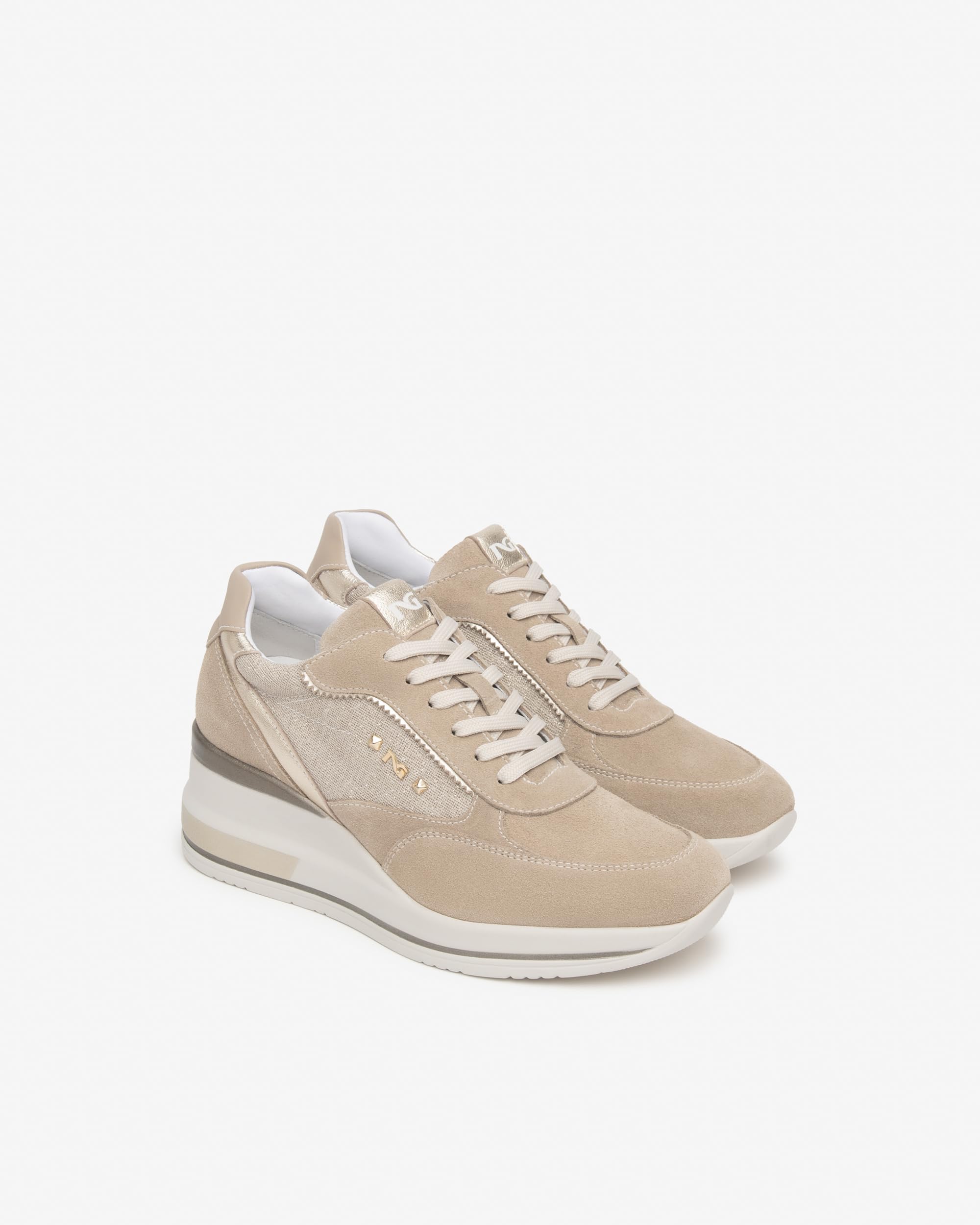 Nero Giardini E615230D Sneakers Donna in Pelle, Tessuto E Materiale Tecnico