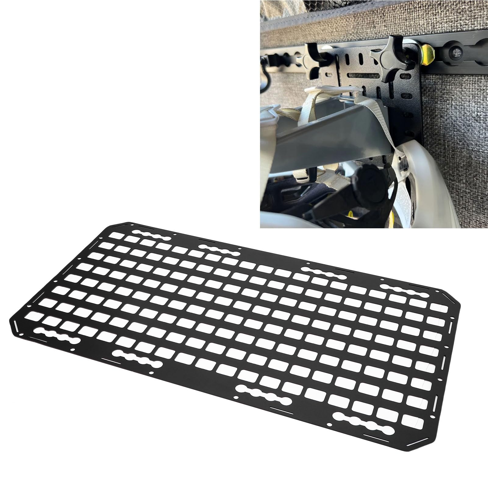 Panneau Molle pour Lit de Camion, Panneau de Rangement Robuste en Alliage D'aluminium avec Rail en L pour Une Organisation Modulaire, Compatible avec Les Berlines, SUV, Pickups,