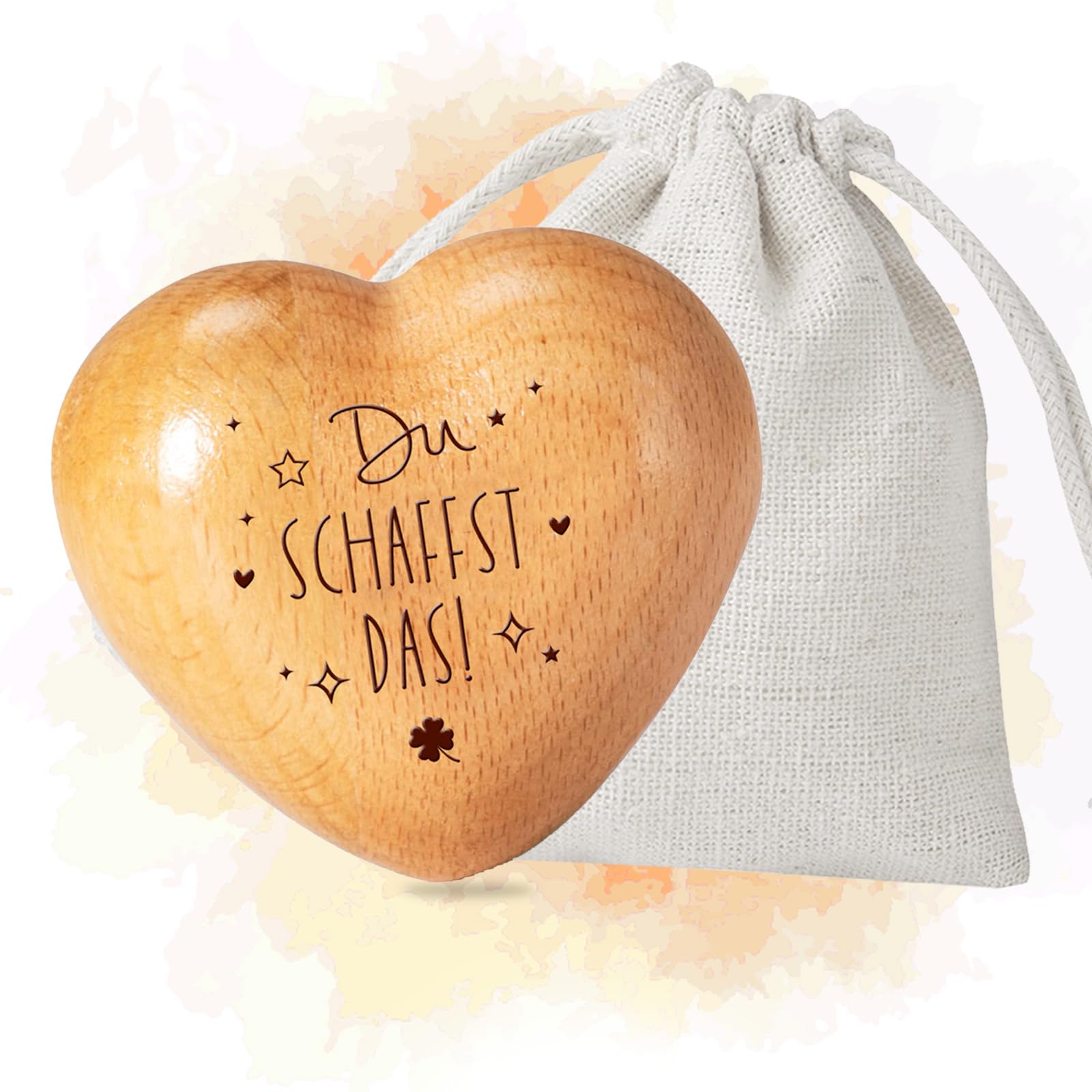 Motivations Geschenkset - 3 Glücksbringer Mit Taschen Für Mut & Kraft