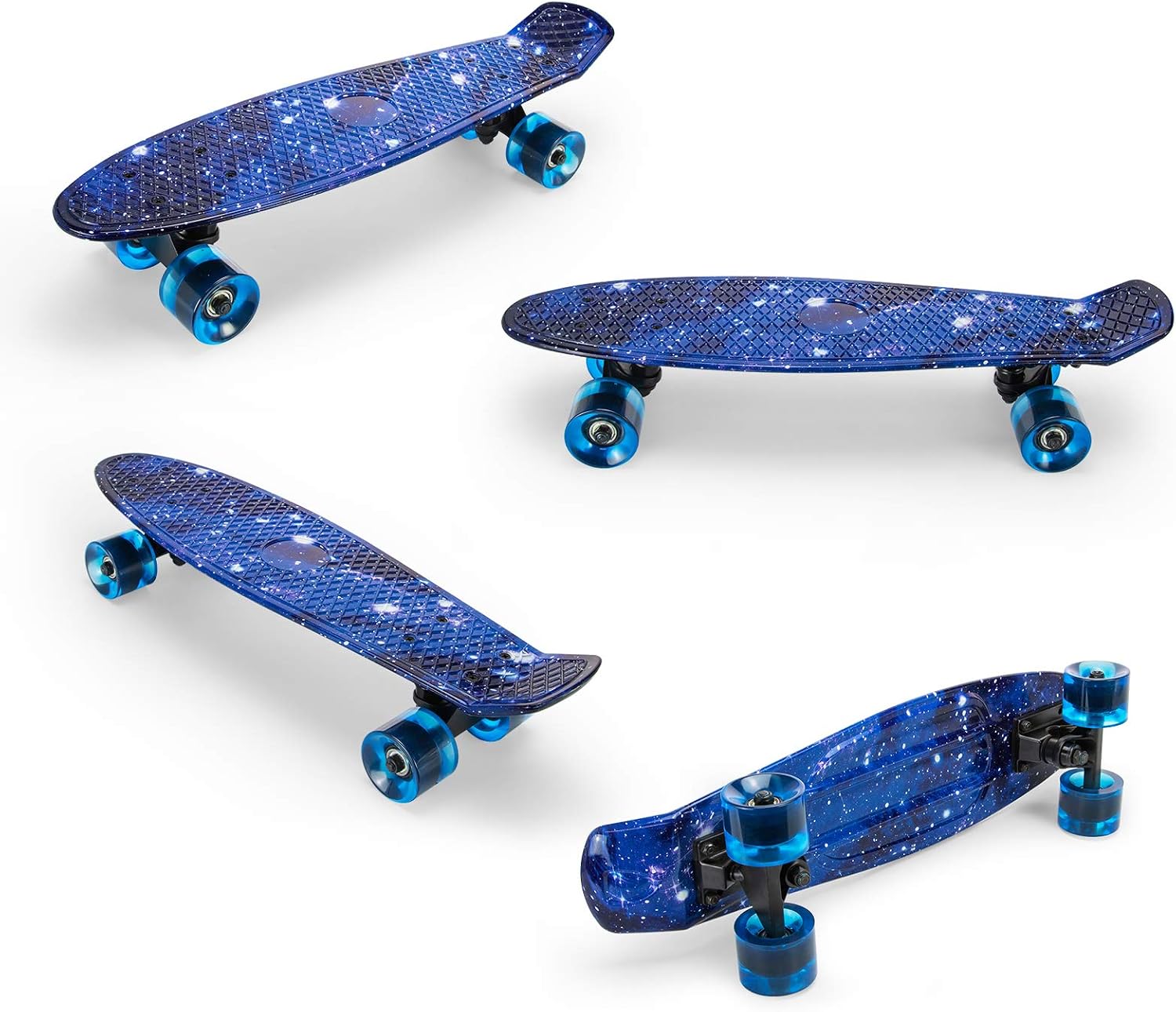 Skateboards Complete 22 Inch Mini Cruiser Retro Skateboard with Flash Wheels for Kids Boys Girls Youths Beginners