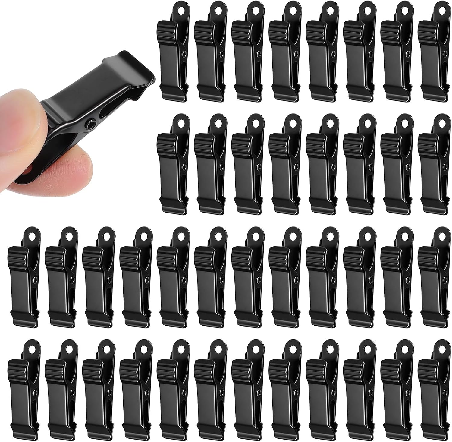 100 PCS Black Mini Clips, 1.58 Inch X 0.5 Inch Alligator Clamps with Sturdy Spring, Small Metal Crocodile Clips for Crafts Wires Photos Snacks Office Home DIY Organization