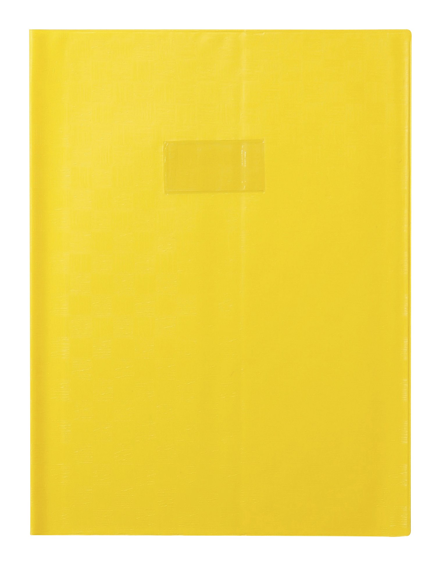 Calligraphe 71304C - One Madras Grain Exercise Book with bookmark flaps in Yellow - Size: 24x32 cm - 22/100th with Label Holder and Bookmark - PVC Opaque