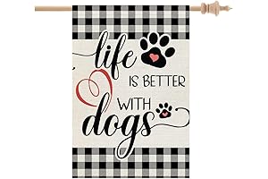 CROWNED BEAUTY Life is Better with Dogs Flag