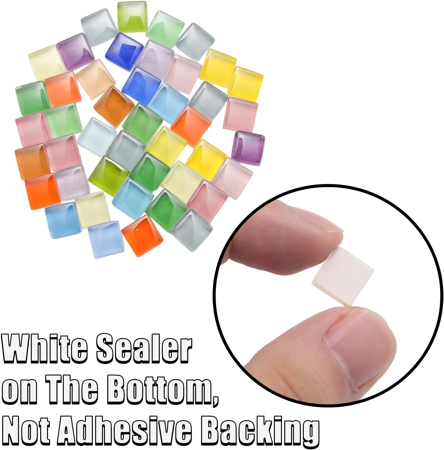 1.1LB (600pcs) Glass Mosaic Tiles,10mm Colorful Square Mosaic Glass Pieces for Crafts Bulk Mosaics Tiles Supplies Handmade DIY Art Craft Projects for Home Decoration, Mixed Color