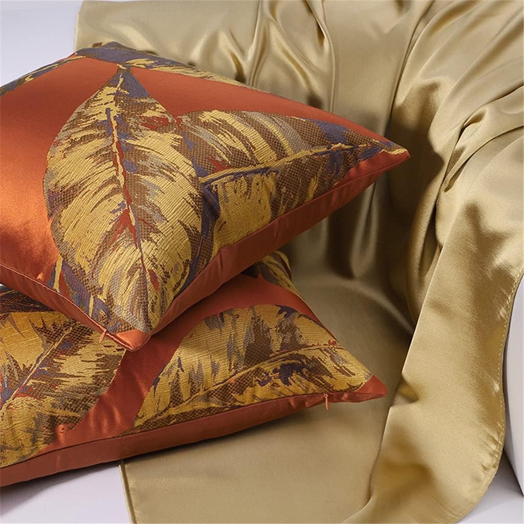 HBJWOV Bedside Living Room Cushion Pillow Satin Chinese Model Bed Sofa Waist Cover(35cm*50cm)