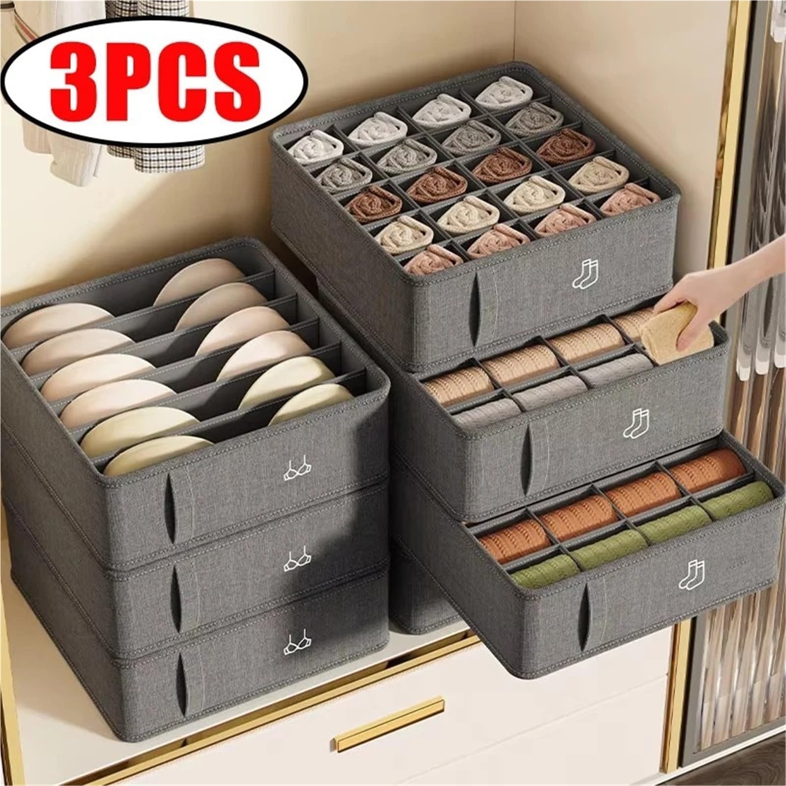 Scatole Organizer Per Vestiti Da Cassetto Scatola portaoggetti for biancheria intima in tessuto
