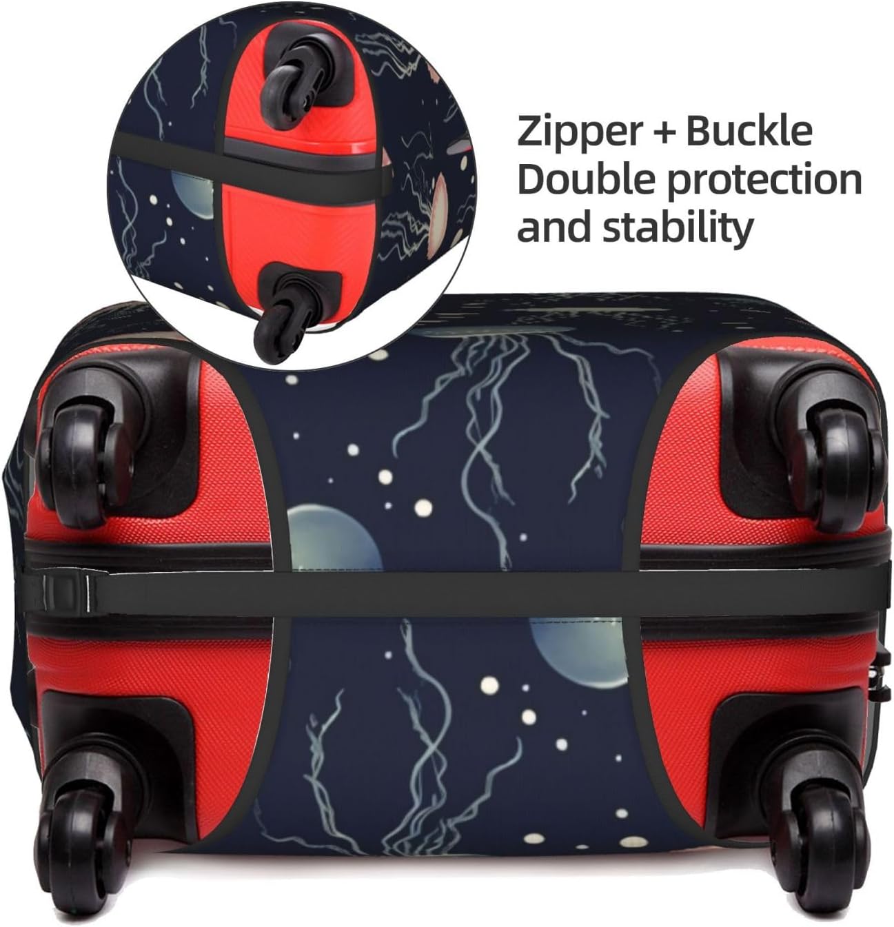 Suitcase Cover Cute Jellyfish Patterntravel Luggage Cover Suitcase Protector Covers With Zip Washable For18in-32in Luggage, Medium, 11437