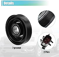 Vista 4 de X AUTOHAUX Kit de embrague del compresor de CA para Ram 1500 8CYL 5.7L 2003 2004 2005 2006 2007 2008 A/C embrague polea placa bobina reparación