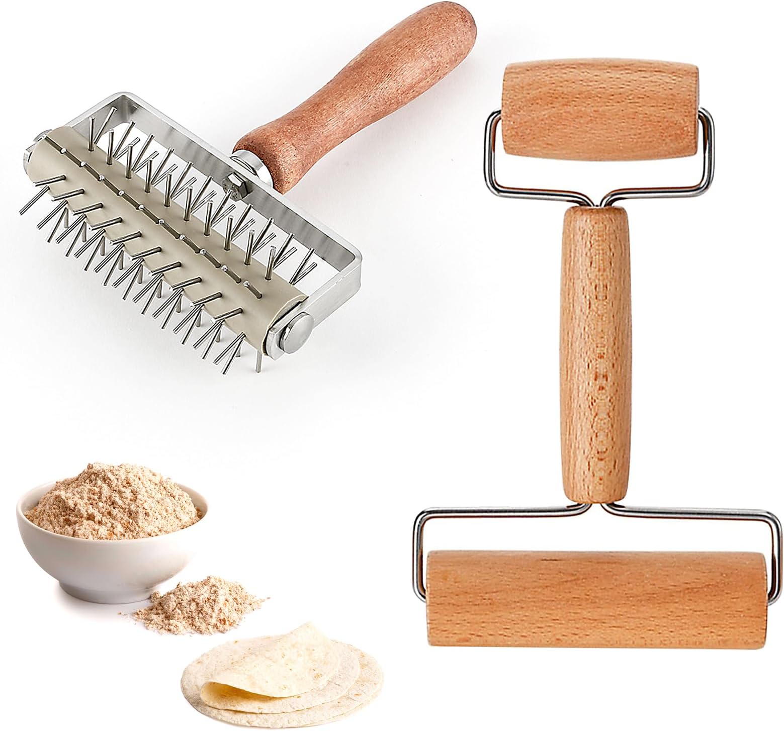 Pizza Dough Docker Roller, Set of 2 Pizza Dough Docker and