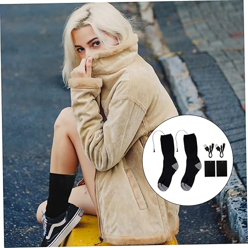 Miniatura 6 de BESPORTBLE Calcetines calefactables USB Aa batería calentadores de pies para mujeres hombres calcetines de vestir eléctricos con batería recargable