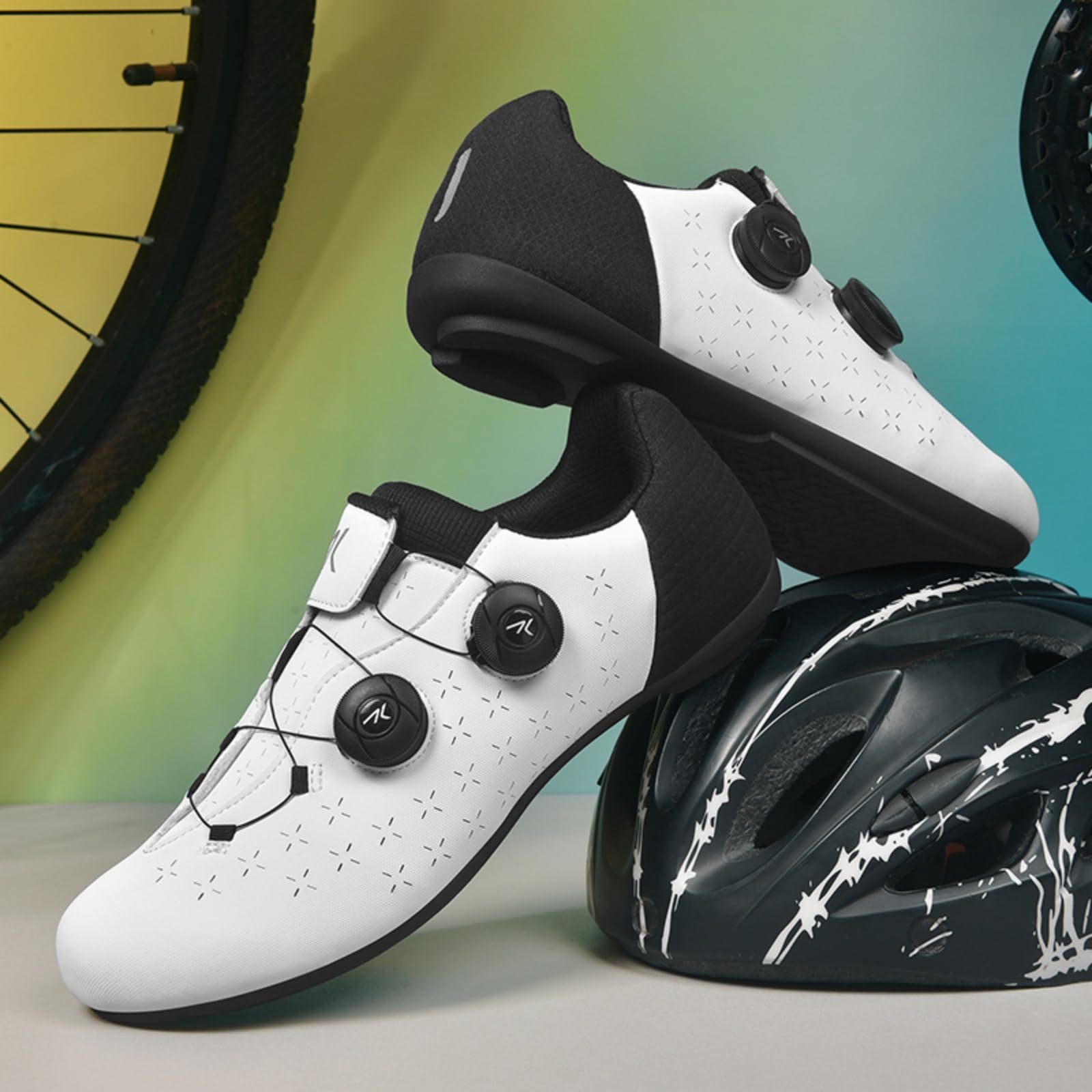 Buty rowerowe dla mężczyzn i kobiet gumowa podeszwa do jazdy szosowej i górskiej bez systemu wpinania lekkie i antypoślizgowe