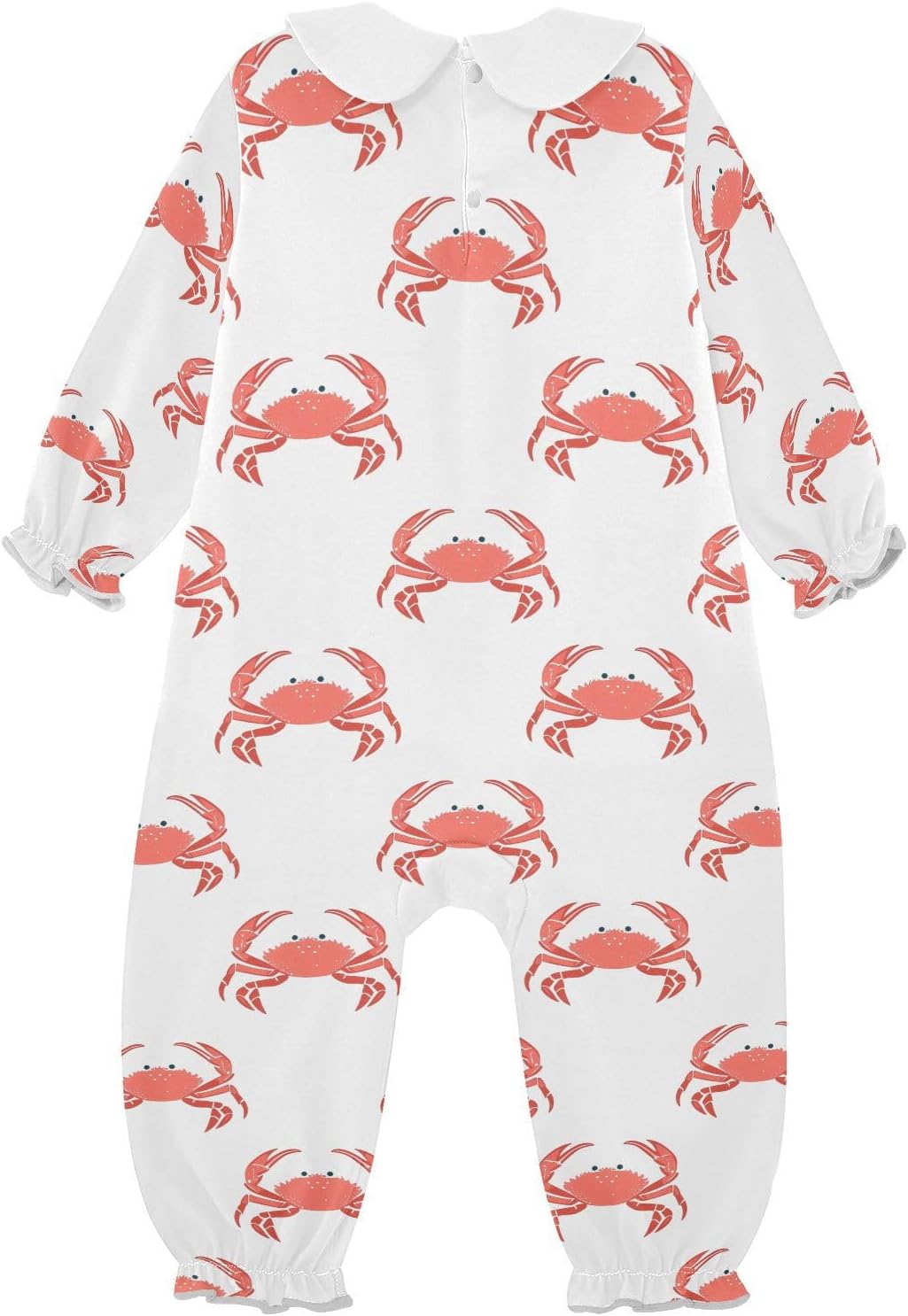 vvfelixl Baby Sleepers Red Cute Crabs Long Sleeve Onesie Girl Baby Clothes for Girl Play One-piece for 0-3 months