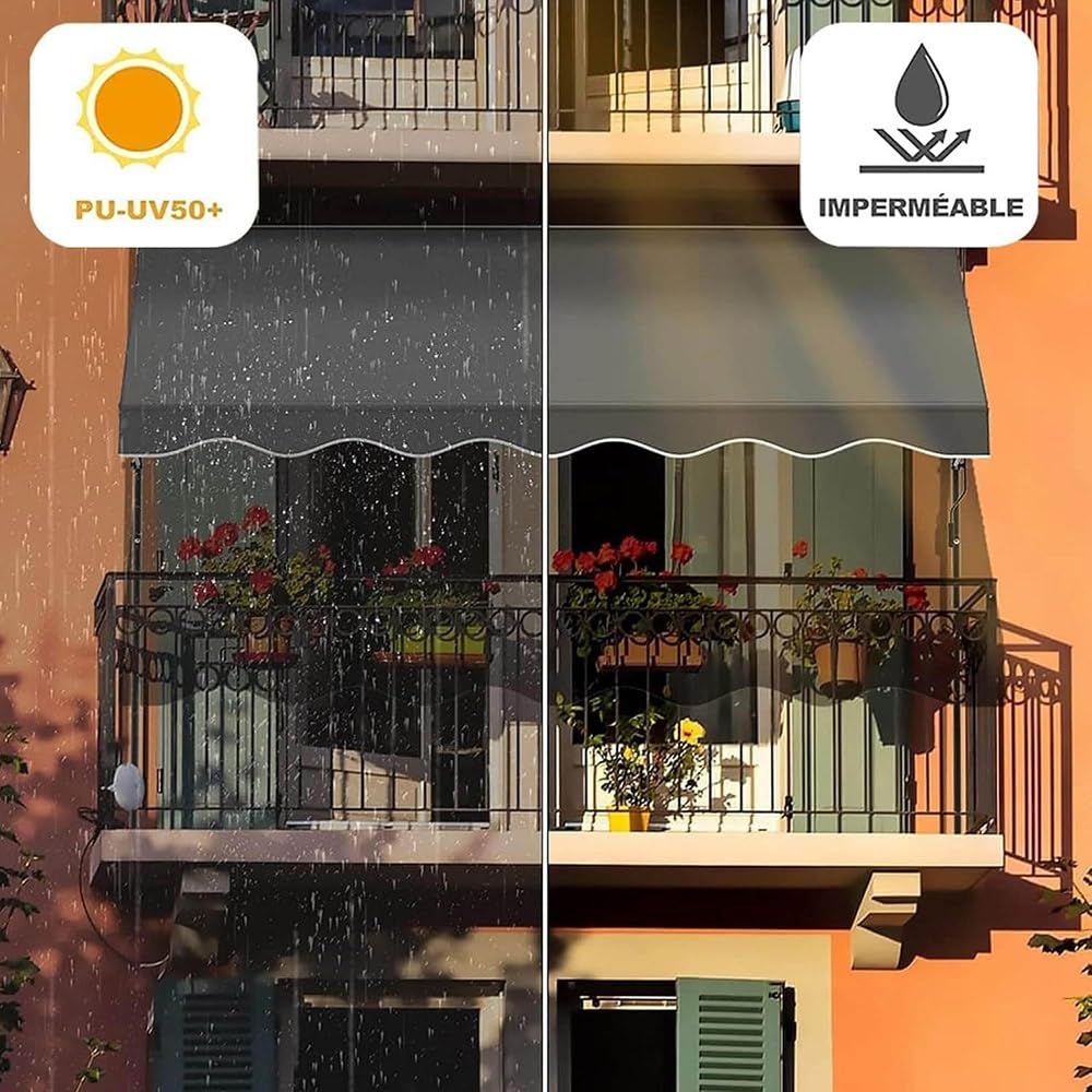 Wysuwany zamiennik tkaniny markizy – 3,5 m, 3,0 m, 4 m, 4,9 m, osłona przeciwsłoneczna na patio, ciemnoniebieskie płótno (200 x 200 cm)