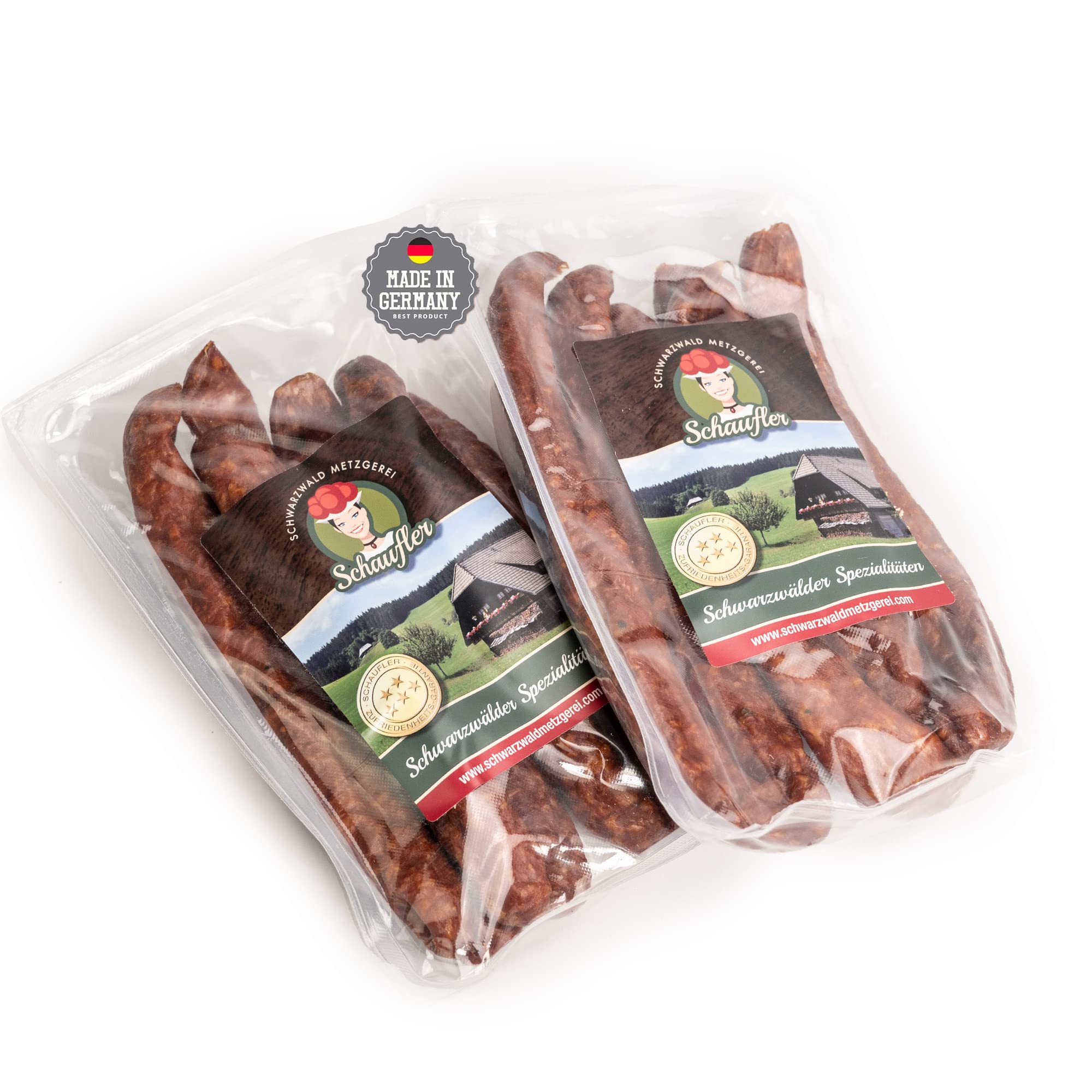 Schwarzwaldmetzgerei - Rohwürste - Set - 10 Paar Bauernwürste und 6 Paar Pfefferbeisser