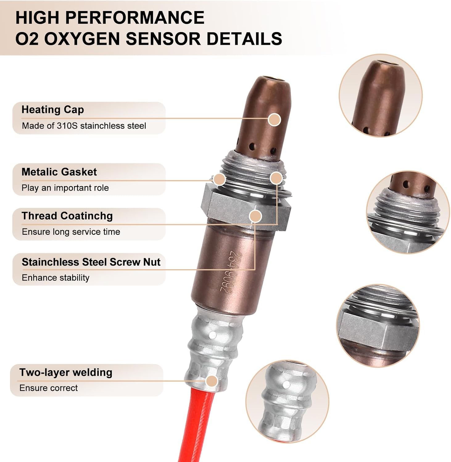 Oxygen O2 Sensor Upstream Fits for Toyota Highlander 2.7L 2009-2013, for Subaru Outback Legacy Tribeca 3.6L 2010-2014, Replace 234-9092, 22641-AA53A, 22641AA53A, 22641-AA530