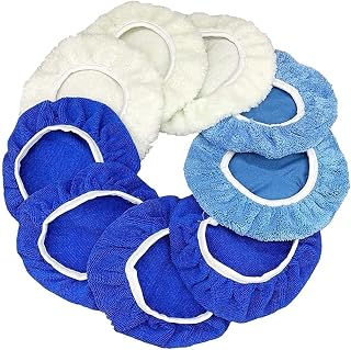 9 to 10 Inches Buffer Bonnets Car Polisher Pads Microfiber Waxers Bonnet Wax Cover Set 9PCS Attractive Processed