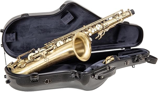 Crossrock Fiberglass Tenor Saxophone Case | Ultra-Light 3K Carbon Finish Piano Black | Lab-Certified Impact Protection & TSA Lock | Ergo Backpack SystemCRF5030TSBK