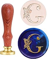 Vista 13 de SWANGSA Kit de sello de cera con letra inicial del alfabeto A, sello de sellado de letras de mariposa vintage con 200 cuentas de cera de sellado