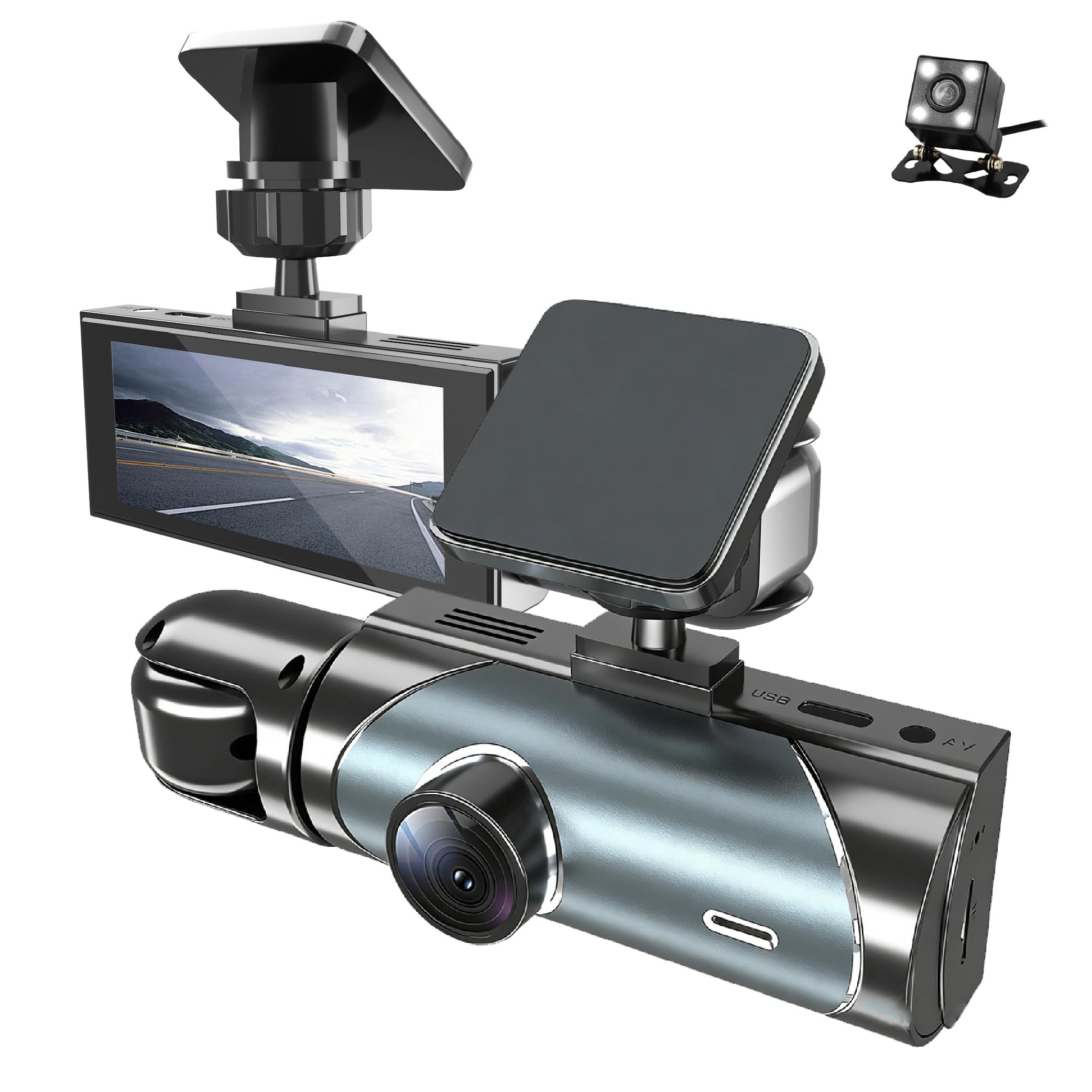 Dash Cam Auto Senza Fili per Ford Puma ST Line/ST Line X, Scheda SD da 64 GB Schermo da 3,16" 5G WiFi & Controllo App Dashcam,3 Canali Dash Cam Auto