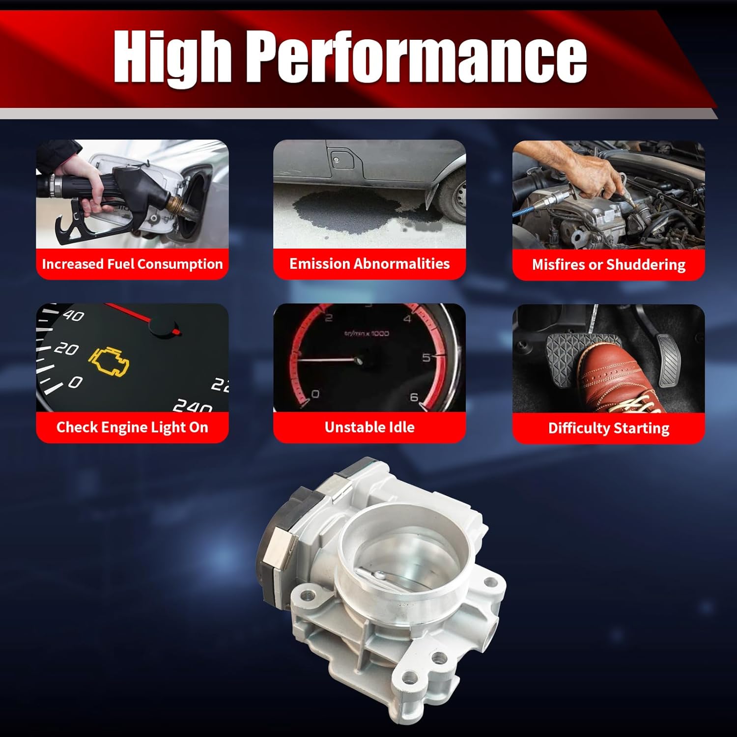 Electronic Throttle Body Assembly S20016 Compatible with Chevrolet Cobalt 2007-2010 HHR 2007-2011 Malibu 2007-2008 Pontiac G5 2007-2009 Saturn Ion 2007 2.2L L4 Replaces 12694875 TB1029 977-350