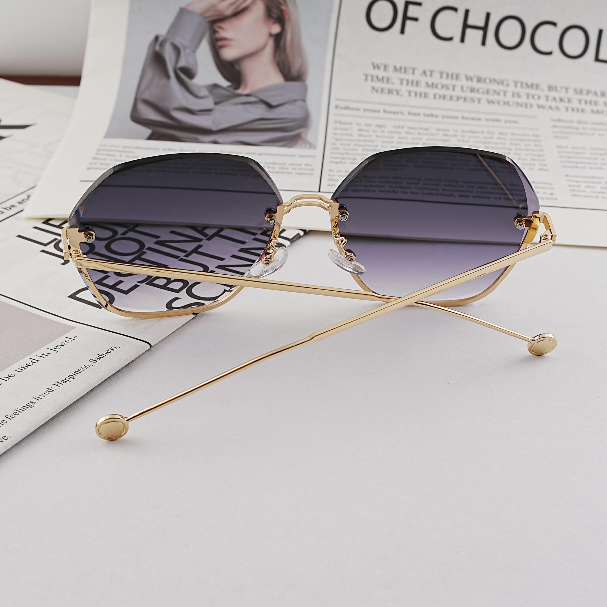 Okulary przeciwsłoneczne damskie, duże, modne, eleganckie, gradient kolorów UV400 + woreczek na okulary przeciwsłoneczne
