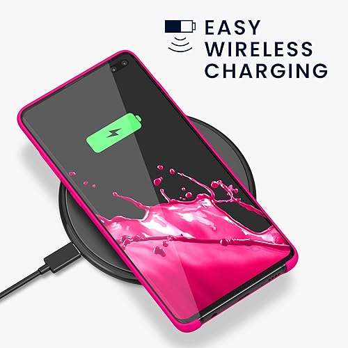 Miniatura 5 de kwmobile Funda compatible con Samsung Galaxy S10 Plus/S10+ - Funda de silicona TPU con acabado suave - Rosa neón Piedra antigua,Arctic Night,Azul