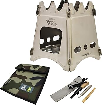 Amazon Yaeiworkers 薪ストーブ キャンプ ストーブ ピクニック バーベキューコンロ 焚火台 ファイアスタンド 薪グリル 折りたたみ 薪 ウッドストーブ アウトドアストーブ 組立簡単 コンパクト 軽量 オリジナル収納袋 スターターキット Yaei Workers バーベキュー