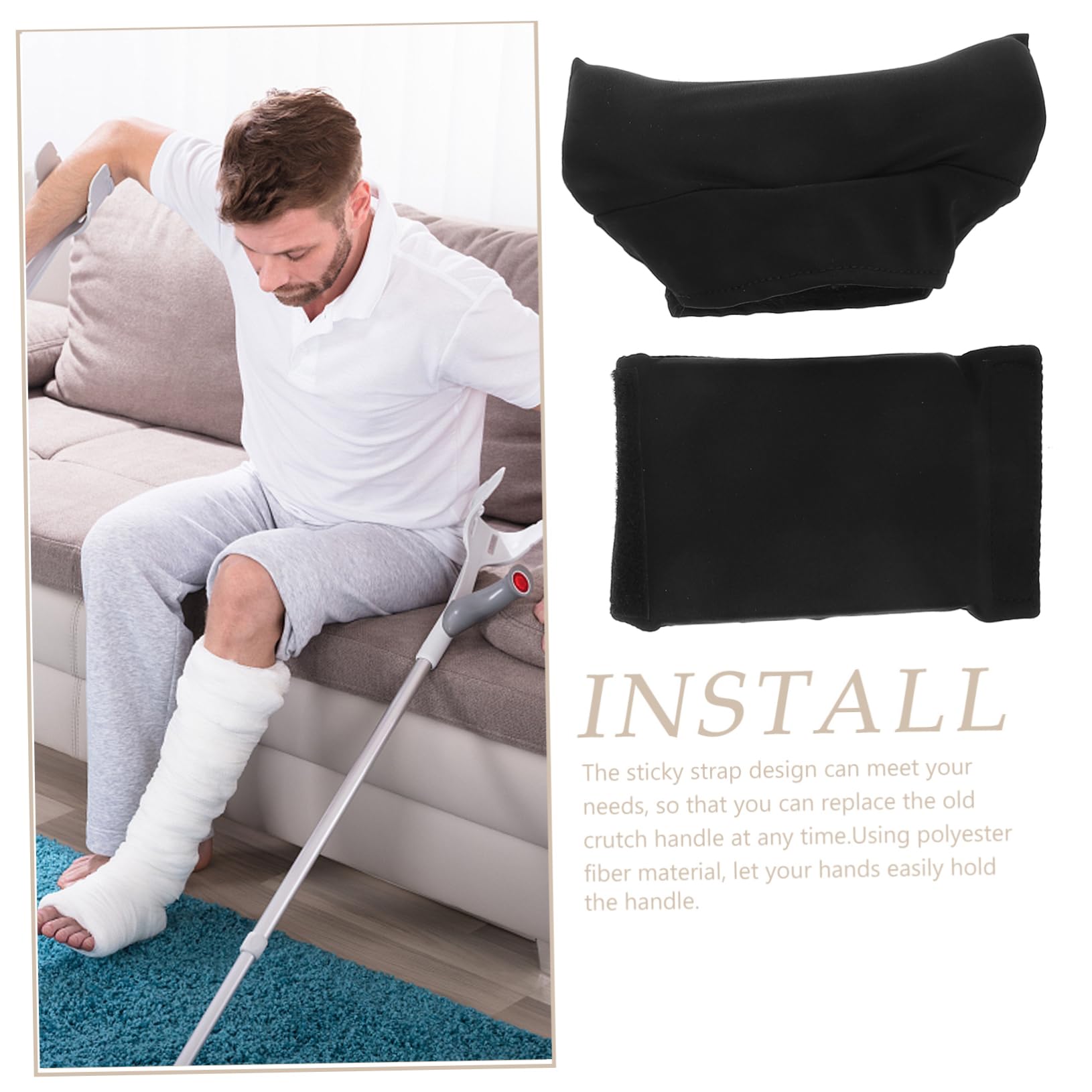 Healvian 3juegos Almohadillas Antideslizantes Para Muletas Cubiertas De Axila y Mango Accesorios Para Mayor Comodidad y Seguridad Al Usar Muletas