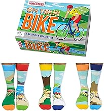 United Oddsocks On Your Bike Men's Odd Socks Gift Box – 6 Colourful Mismatched Cycling-Themed Socks for Men – UK 6-11, EUR 39-46, US 7-12 – Fun Gift for Cyclists, Father's Day, Birthdays & Christmas