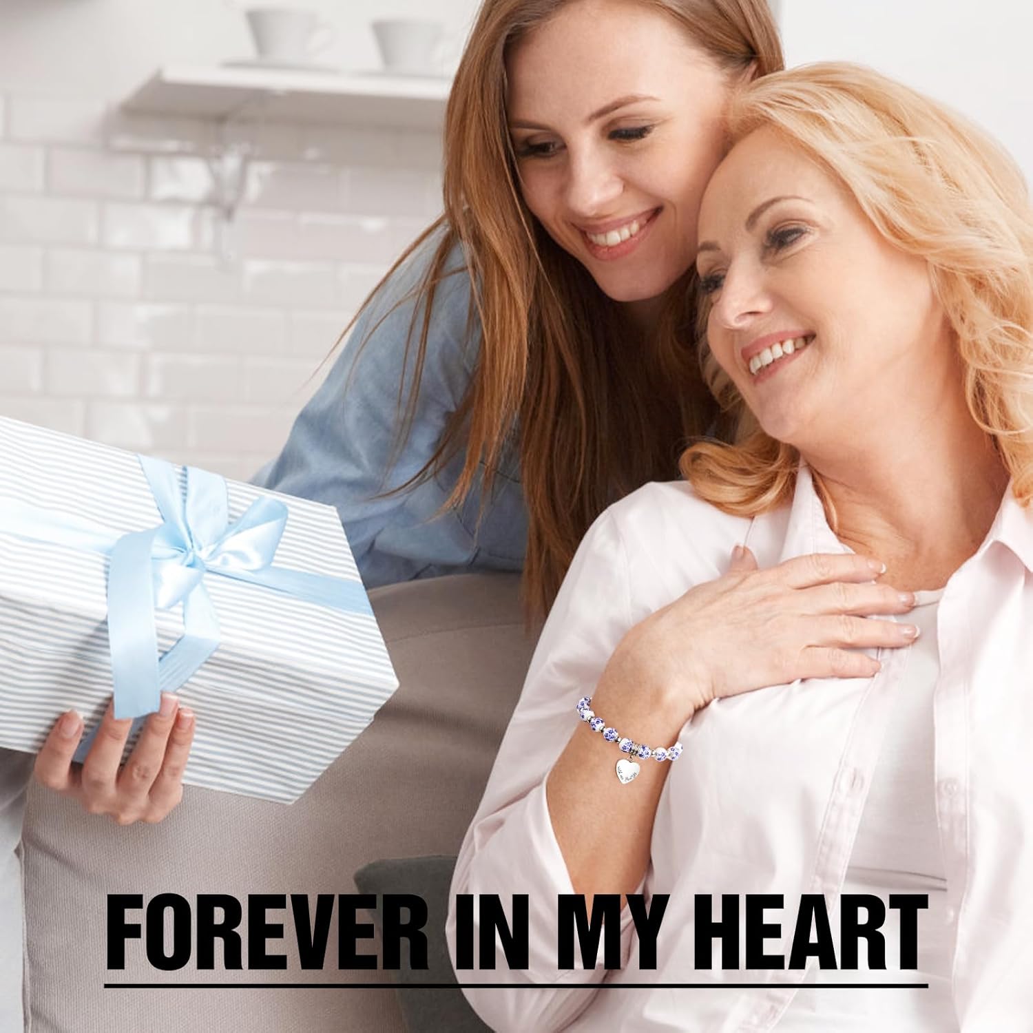 XIUDA Heart Cremation Memorial Urn Bracelet 316L Stainless Steel Keepsake Jewelry Urn Bracelet for Ashes for Women-With Me Always - Image 5