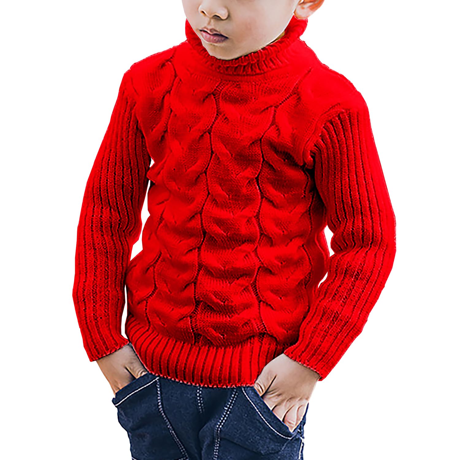 Baby Jungen Rollkragenpullover Kleinkind Mädchen Weich Warm Hoher Kragen Pullover Pullover Größe 1-8T