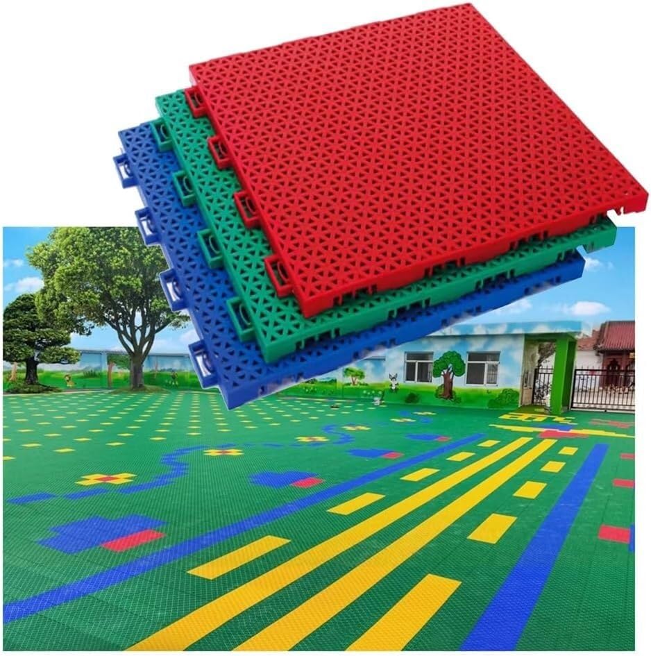 Tapis de sport modulaire plastique pour parc d'attractions et école rosso