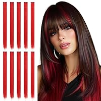 Vista 14 de SOFEIYAN Extensiones de cabello negro con clip, 10 unidades, extensiones de cabello negro de 22 pulgadas, extensiones de cabello sintético