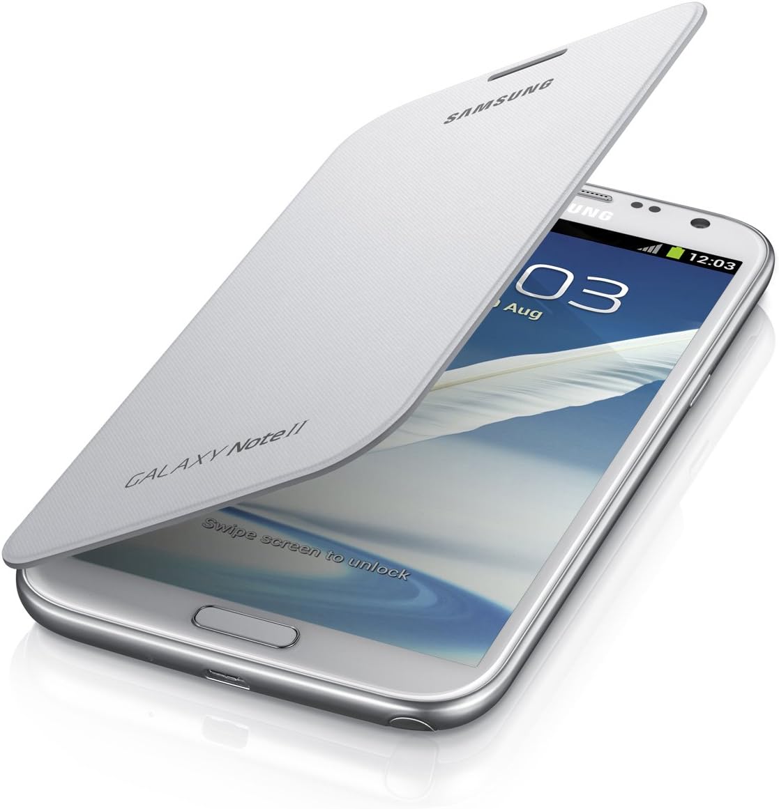 Samsung Galaxy Note 2 Flip Cover Case (Marble White)