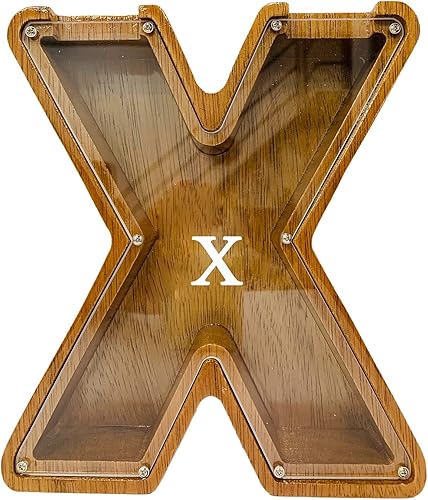 Vista 202 de Alcancía grande de madera personalizada para niños, alcancía con nombre personalizado, alcancía (nombre grabado láser) letras del alfabeto