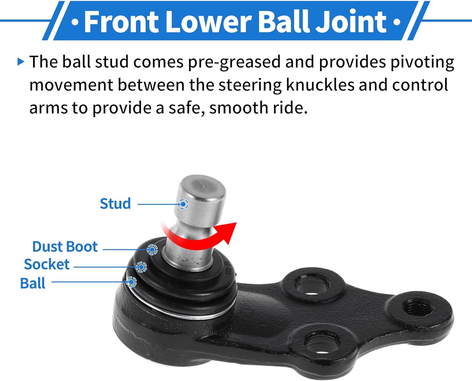 2 Pcs Front Lower Ball Joints for Hyundai Tucson 2010-2017 for Hyundai Sonata 2011-2014 Suspension Ball Joint Kit No.K500239/545303R000/545303S000